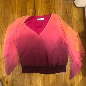 Amanda Uprichard Pink and Burgundy Ombre Blouse